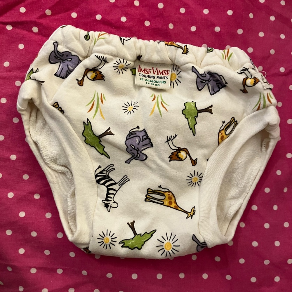 Imse Vimse Toddler Organic Cotton Training Pants, XL, Safari Animal Print